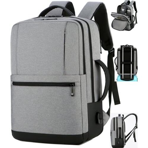 Expandable Large Mens Backpack 15.6" Laptop Bag USB Business Schoolbag Rucksack Male Computer Backbag Mochila Travel Daypack
