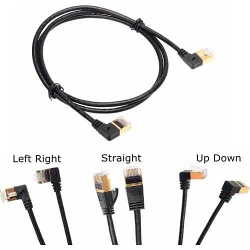 90 Degree Up Down CAT6 CAT7e UTP Ethernet Network Cable Male to Male RJ45 Patch LAN Short cable For Laptop ADSL Modem 30CM 1ft