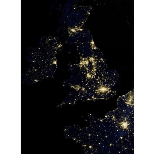 Night Lights of UK from Space Art Film Print Silk Poster Home Wall Decor 24x36inch