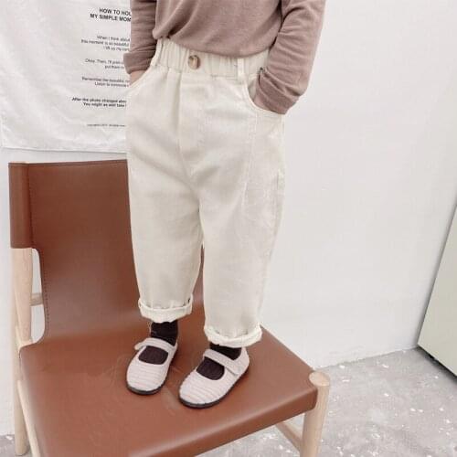 2-7 Years Baby Girls Casual Pants Autumn And Spring New Kids Korean Loose Cotton Trousers Solid High Quality Pants For Girl 2020