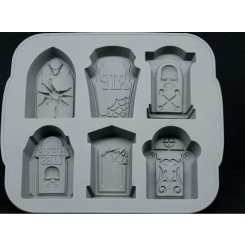 3D Silicone Tombstone Ice Cube Mold Cake Candy Tray Halloween Gift Ice Cube Maker Chocolate Mould Tray Mold Party Supplies