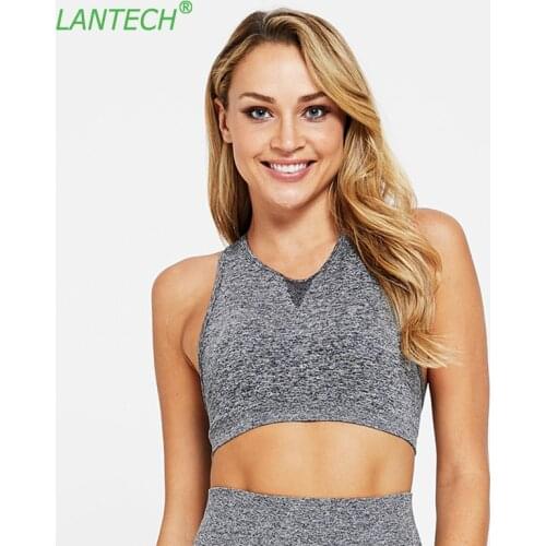 LANTECH Sports Bra Yoga Sportswear Push Up Joggings Running Top Training Women Fitness Gym Bra Seamless Workout Activewear