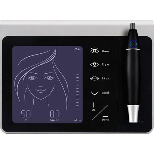 1 Set Touch Screen Tattoo Machine for Semi-permanent Eyebrow Lip Eyeliner Makeup Pen Machine with Cartridge Needle