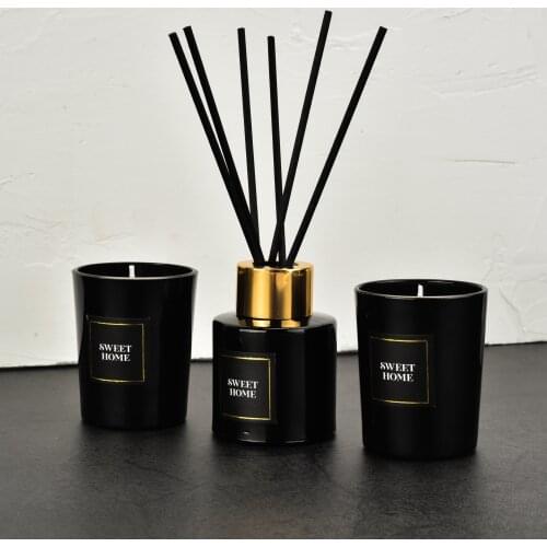 50ml Reed Diffuser + 2pcs Scented Candle Gift Box Set Bedroom Hotel Air Freshener Aromatherapy Essential Oil for Hand Gift