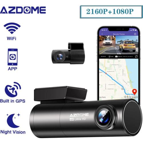 AZDOME Dash Cam BN03 Car Recorder 1440P Resolution WIFI GPS Car DVR 170° FOV Dual Channel Front and Back Both Sight APP Control