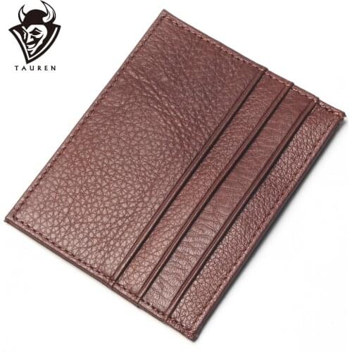 4 Colors Genuine Leather Zipper Business Card Holder Wallet Handmade Card Holder Genuine Leather Card Wallet