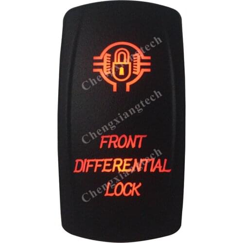 Marine Grade Waterproof IP66 FRONT DIFF LOCK Rocker Switch AMBER Led lamp 5 Pin ON/OFF SPST DC12V 24V