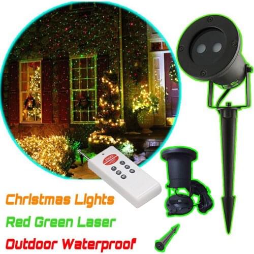Remote Control Waterproof laser christmas lights projector .Landscape Green&red laser Projector timer fucntion