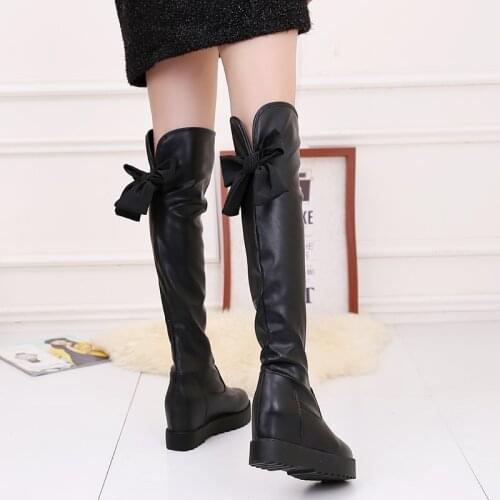 2019Size 35-43 Winter Over The Knee Boots Women Stretch Fabric Women Thigh High Sexy Woman Shoes Long Bota Feminina