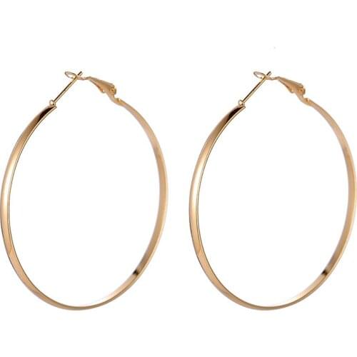 Dreamtop European Hollow Big Hoop Earrings For Women Party Gift Gold Silver Color Circle Round Earing Jewelry Maxi Earing E139