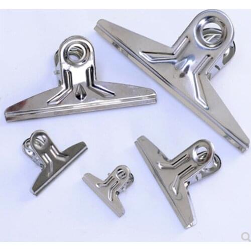 1Pcs Stainless Steel Folder Iron Clamp Paper Clip Dovetail Clips Office Supplies Have Small And Big Size