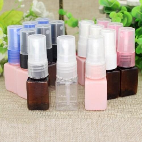10/50/100pcs 10ml Empty Mini Portable DIY Square PET Sprayer Atomizer Bottle Cosmetic Refillable Packing Sub bottling Container