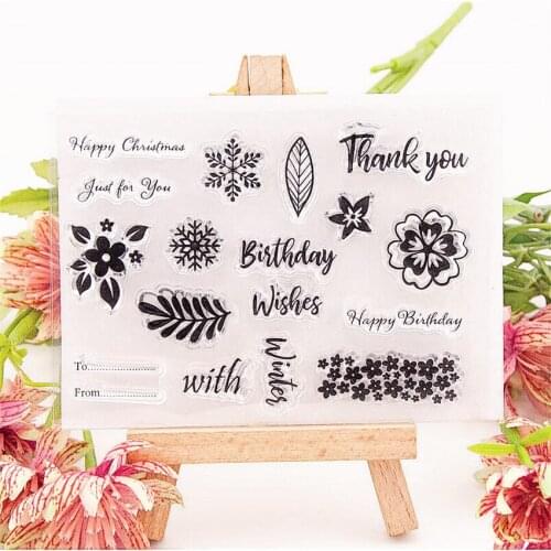 11x8cm Hot flower leaves Transparent Clear Stamps / Silicone Seals Roller Stamp DIY scrapbooking photo album/Card Making