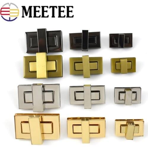 2pcs Rectangle Metal Turn Twist Lock Buckles for DIY Handbag Bag Purse Hardware Closure Clasp Bags Parts Accessories BF616