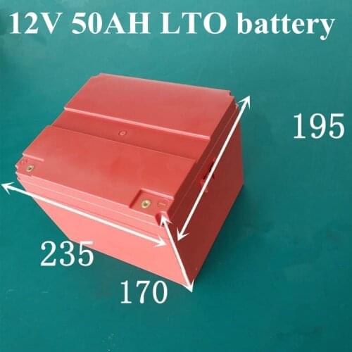 LTO 12V 50AH Lithium Titanate Battery Pack LTO Cells for RV Solar Car Starting Super Fast Charge Long Life + 10A Charger