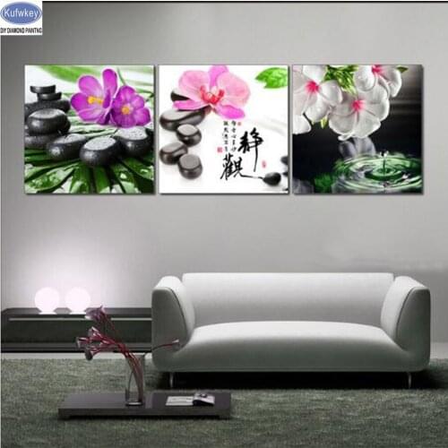 5D diy diamond painting 3pcs orchids,full diamond embroidery,3d,diamond mosaic needlework home decoration gifts,diy foamiran