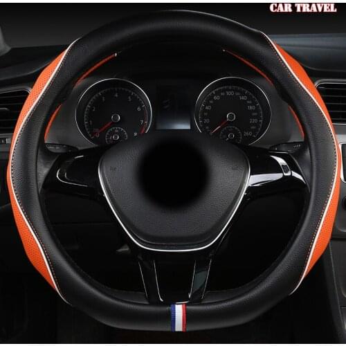 CAR TRAVEL Leather Car Steering Wheel Cover For Kia Ceed Rio 3 4 Sportage Sorento Cerato Optima Picanto KX K