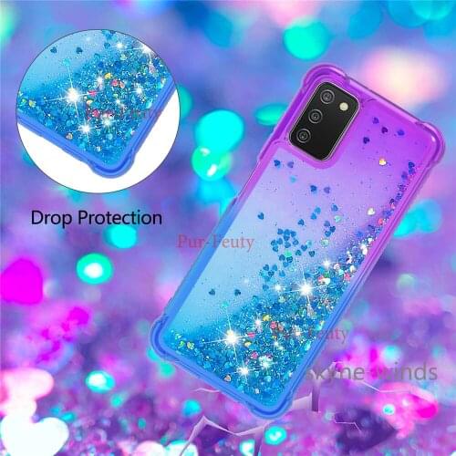 For Samsung Galaxy A03S quicksand gradient phone case anti-fall back cover for Samsung Galaxy A 03s coque fundas casing