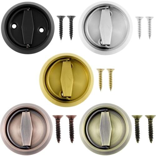304 Stainless Steel Door Lock Privacy Sliding Doorknob Hardware Hidden Recessed Cup Install Cabinet Furniture Corridor Door Lock