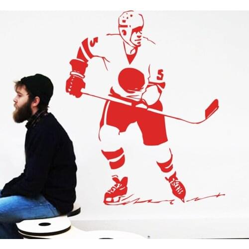 Art new design home decoration ice hockey Vinyl wall sticker Cheap Removable puck sports house decor decals in bedroom shop