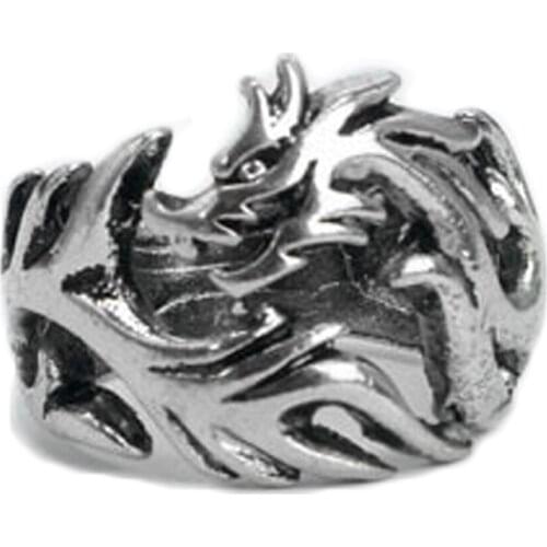 2020 new arrival Fashion Jewelry Stainless Steel Solid Inside Dragon Rings Men biker ring personalized gift