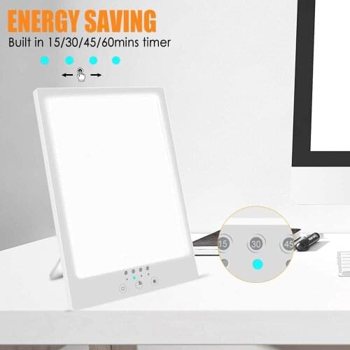 Stepless Dimming Sad Lamp Touch Therapy Lamp Phototherapy Bionic Lamp Depression Anti-fatigue Lamp Timer for Home & Office EU US