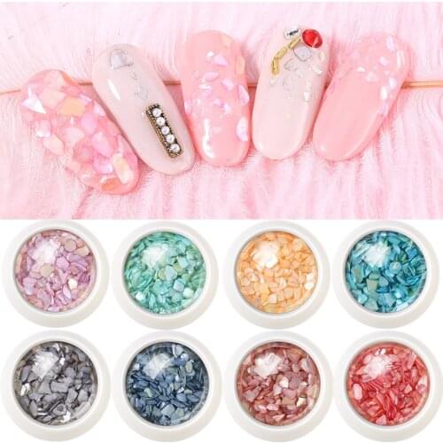 Nail natural shell small gravel ornaments flash powder sequined magic nail patch shell piece nail nail nail nail decal