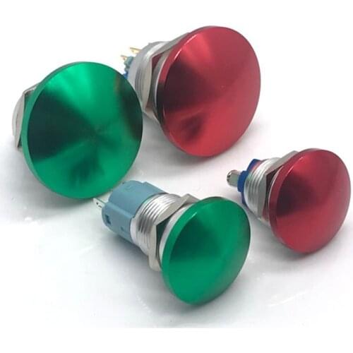 16mm Mushroom Type Metal Push Button Switch Waterproof Self-reset/Momentary Colour Screw/Welding Pin