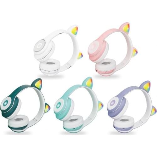 CT-930 ABS Headphone Bluetooth 5.0 Cute Cat Ear Shape Foldable Lovely Headset for Phone Longtime Standby Gift for Girlfriends