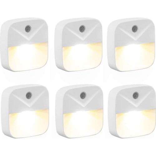 EU US Plug Light Sensor Control Night Light Dusk-to-Dawn Mini Lights AC220V Led Wall Lamp for Kids Bedroom Bedside Indoor Lamps