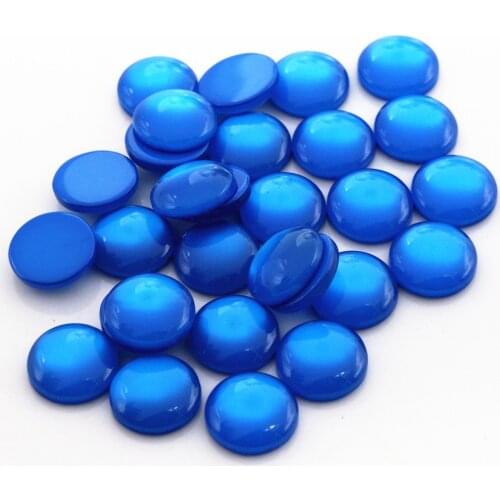 New Fashion 40pcs 12mm Blue Color Flat back Resin Cabochons Cameo G6-29