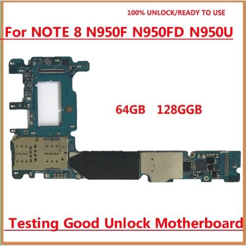 Tehxv Original Unlocked for Samsung Galaxy Note 8 Motherboard Android, N950F N950FD N950U Mainboard 64GB 128GB Logic Boards