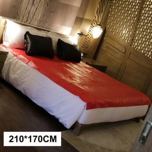 Thumbedding PVC Flat Sheet King Size for Bed Game Play Red Bed Outdoor Sheets for Lovers Couples
