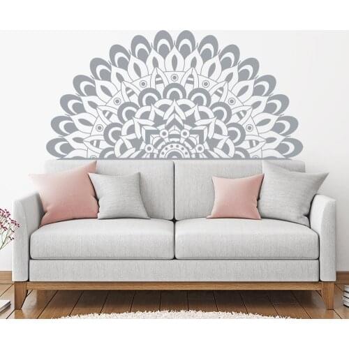 Half mandala yoga bedroom decor headboard Wall decals Removeable Vinyl for Home Living Room Decor Accessories Sticker Z820