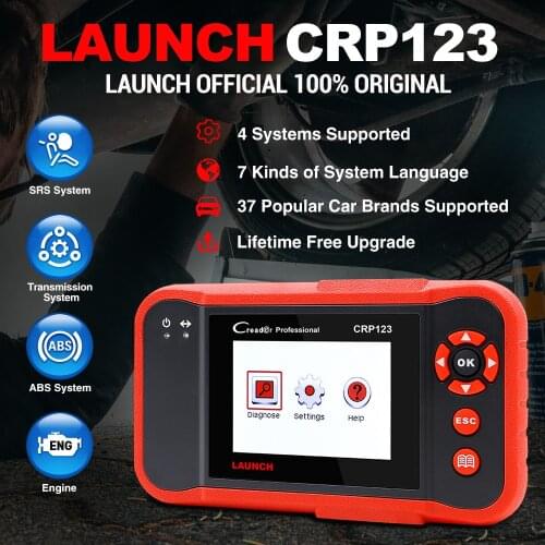 LAUNCH CRP123 obd2 OBDII code reader scanner Engine ABS Airbag Transmission car diagnostic tool Multilingual free update online