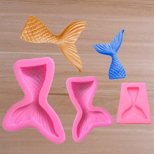Mermaid Fish Tail Silicone Cake Molds DIY Fondant Cupcake Decorating Baking Tools Handmade Soap Chocolate Cake Sugar Craft Mould