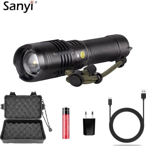 5 Lighting Mode P70 LED Flashlight USB Rechargeable 18650 Torch Zoomable Flashlight Waterproof Camping Lantern Mobile Power Bank