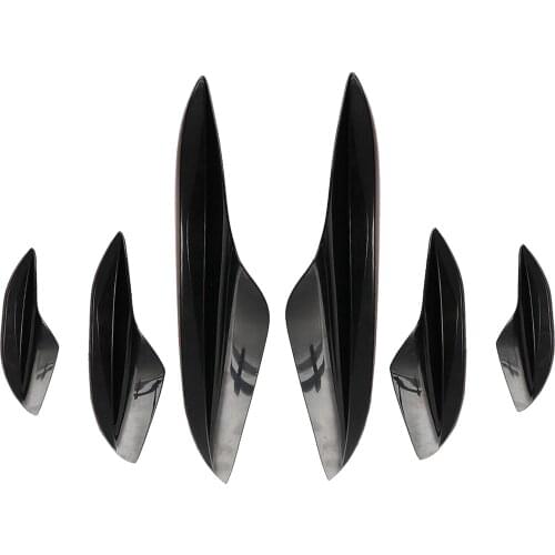 Universal Car Front Bumper Lip Splitter Fins Body Spoiler Kit Stickers Decor