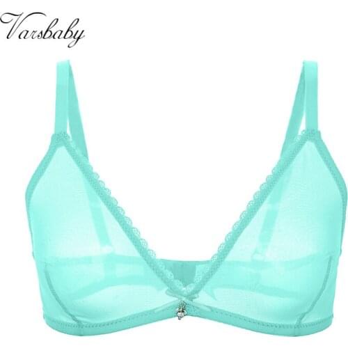 Varsbaby French Sexy Unlined Transparent Rimless Bra Underwear Yarn Comfortable Sexy Lingerie