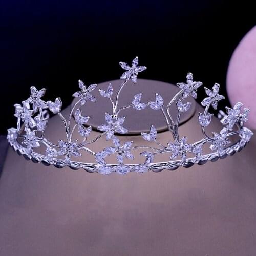 High Quality Cubic Zirconia Headband Tiaras and Crowns Bridal Hair Accessoies Wedding Party Tiaras Wholesale Price H-031