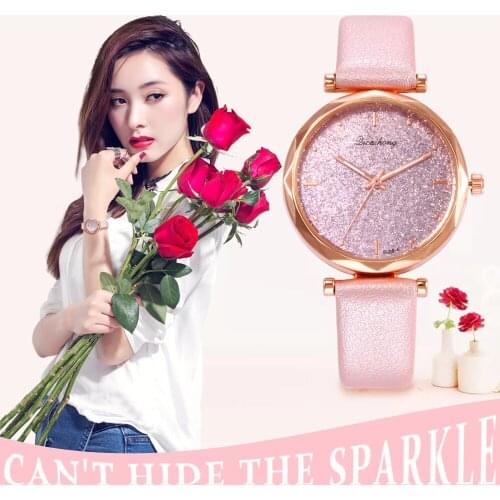 Women Watch Rhinestone Romantic Starry Sky Wristwatch Fashion Ladies Leather Watch Clock For Women Relogio Feminino Montre Reloj