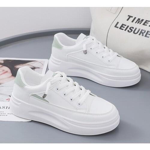 Womens Shoes Thick Soled Spring and Summer New White Board Shoes Leisure Womens Sports Shoes Running Shoes Flat Shoes Women