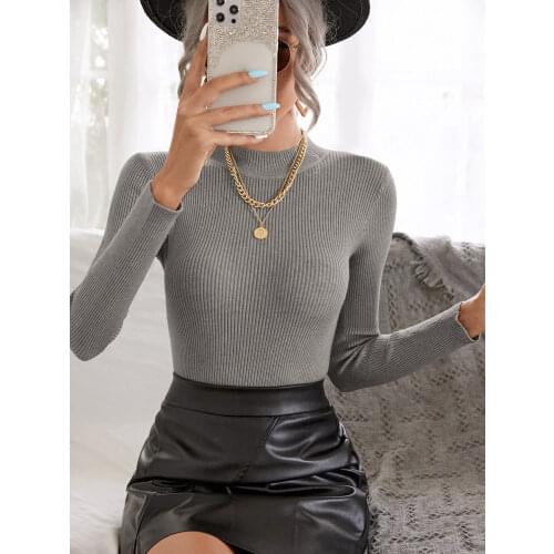 New fashion Spring Autumn Knit Turtleneck pull Sweater Women Long Sleeve Tops Knitted Sweater Jumper Warm Female casual clothes