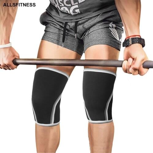 1 Pair 7mm Neoprene Knee Sleeve Weightlifting Squat Powerlifting Compression Elbow Sleeves Tennis Cross Training Knee Brace