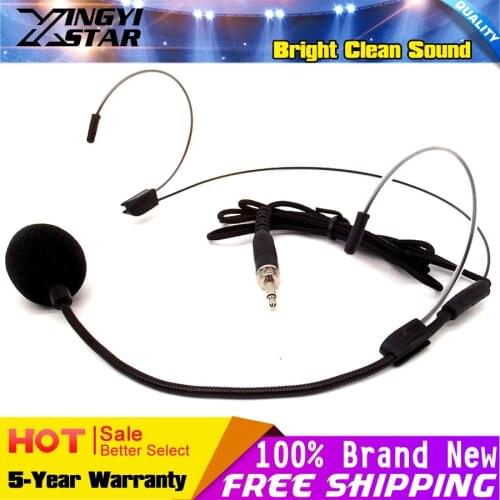 10Pcs 1/8" 3.5mm Jack Male External Screw Lock Head-Mounted Headworn Mic Headset Microphone For Wireless Bodypack Transmitter PC