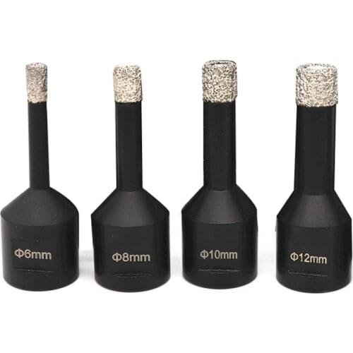 4Pcs 6-12mm M14 Thread Dry Vacuum Brazed Diamond Drilling Hole Saw Ceramic Tile Hole Saw for Granite Marble Drill Bits