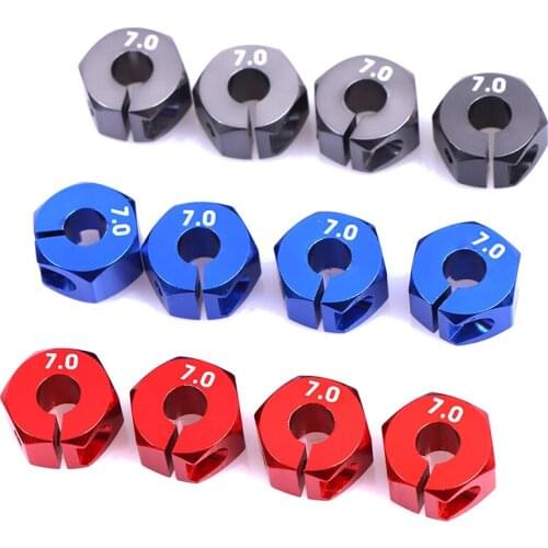 4Pcs/Set Universal 12mm metal Wheel Hex Nuts With Pins Screws For 1/10 Rock Crawler Car CNC Aluminum Alloy wheels hub adapter