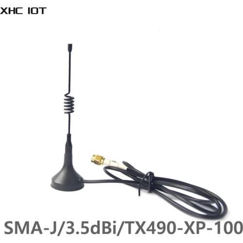 490MHz High-Quality Sucker Antenna SMA-J Interface Impedance 3.5dBi Gain 50 Ohm Less Than 1.5 SWR XHCIOT TX490-XPL-100