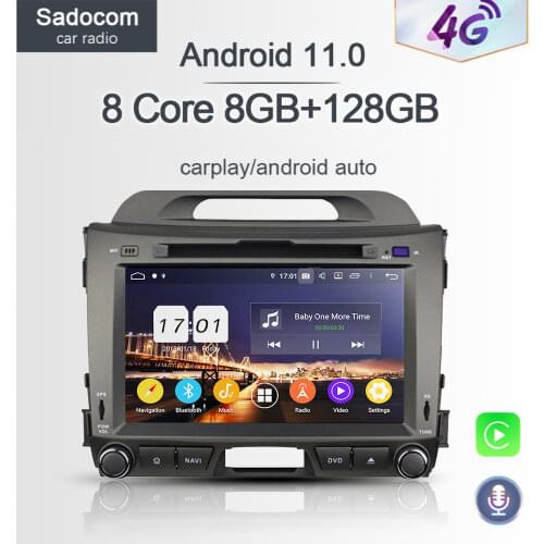 720P DSP 8" PX6 2 din Android 10.0 Core 4GB RAM car radio 5.0 4G GPS Navi Car DVD Player RDS Radio For kia Sportage 2010-2014