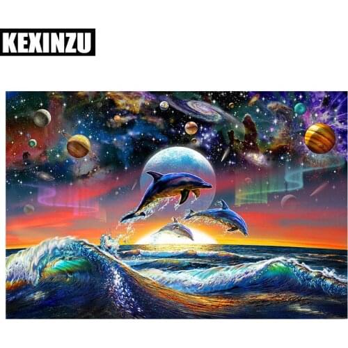 Diamond paintings full square Embroidered Mosaic sale-dolphin-DIY 5D picture by Rhinestones Home wedding decoration